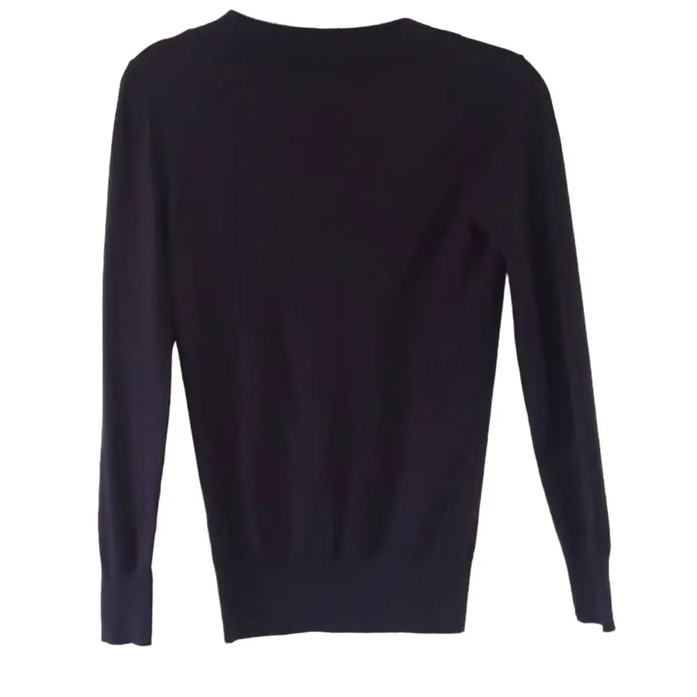 Gap Womens Sz L Purple Preppy Y2K Lightweight V-neck Cotton Blend Sweater